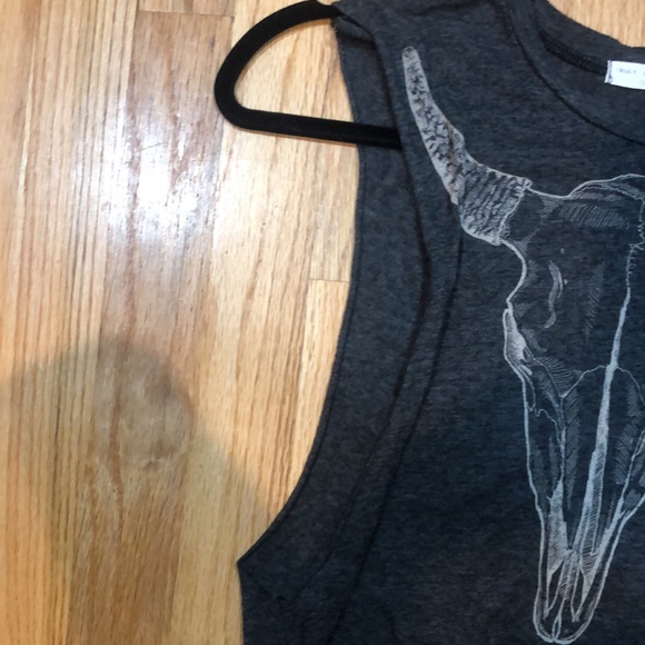 Dark Grey longhorn cropped tank top - Picture 4 of 8